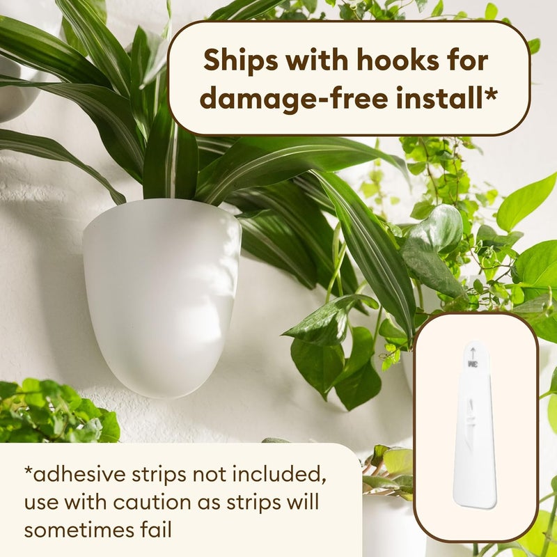 Make Good Store PlantPod Classic - Self-Watering Wall Planters (6, White) - Easy to Water and Install - Lightweight - Design Your Own Vertical Garden - Wall Planters for Indoor Plants - Image 4